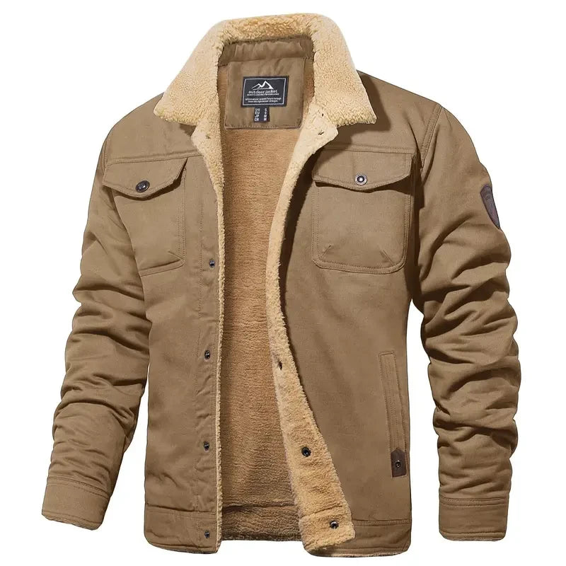 Sherpa Lined Cotton Fleece Winter Trucker Jacket