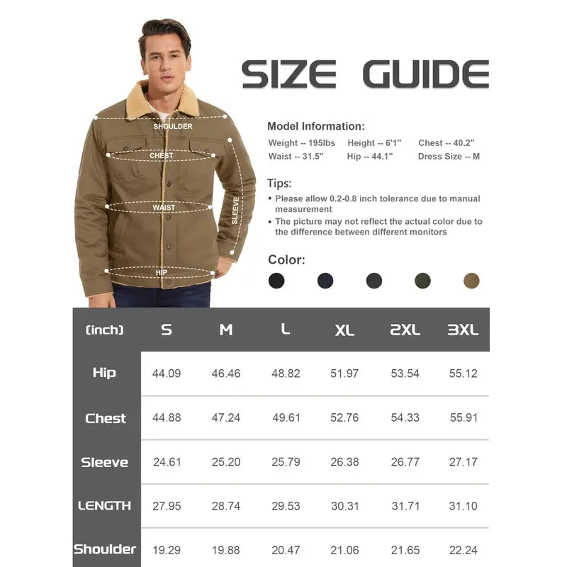 Sherpa Lined Cotton Fleece Winter Trucker Jacket