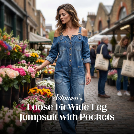 ⏳🔥LIMITED-TIME 60% OFF! 👗 Loose Fit Wide-Leg Overall Jumpsuit with Pockets – Effortless Comfort & Style ✨