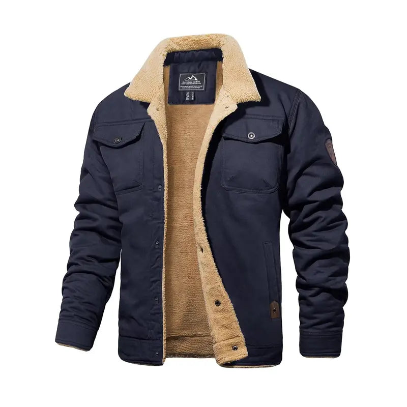 Sherpa Lined Cotton Fleece Winter Trucker Jacket