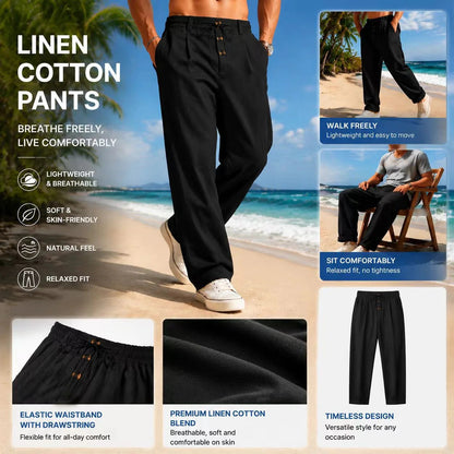 ⏳Limited-time 30% off⏰Men's Loose Fit Casual Relaxed Fit LightweightLinen Pants