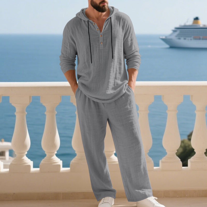 💥Men's Hooded Casual Loose Top & Pants 2-Piece Set