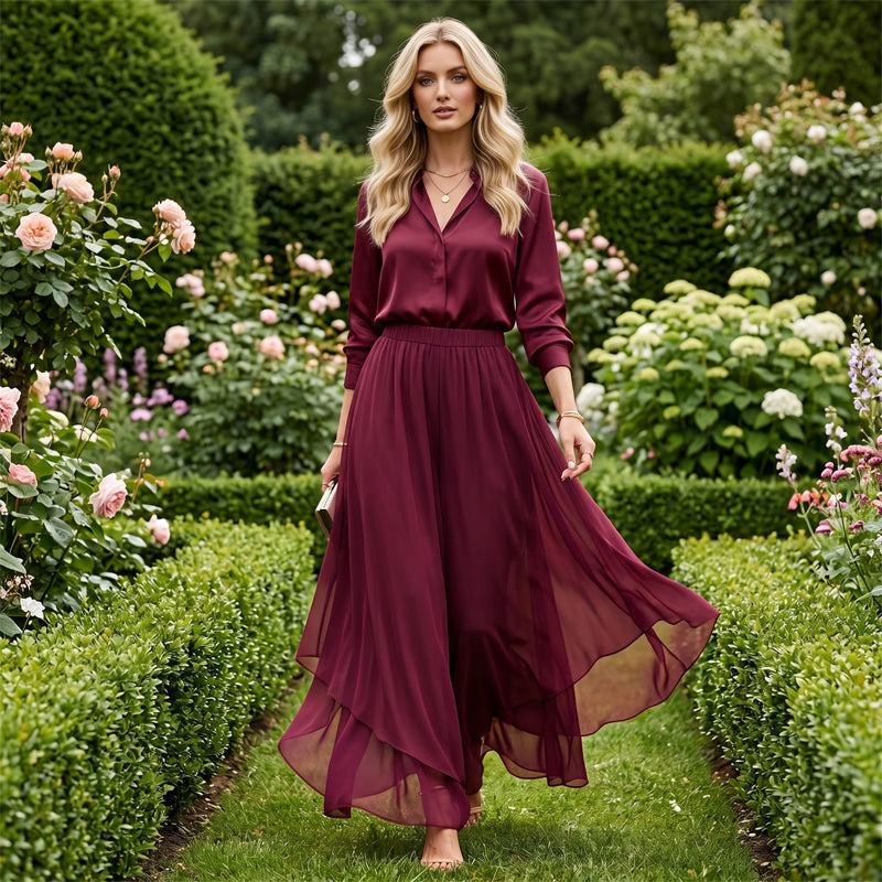 🎁2026 New Arrivals 50% OFF💥Women's Asymmetrical Chiffon Wide-Leg Pants