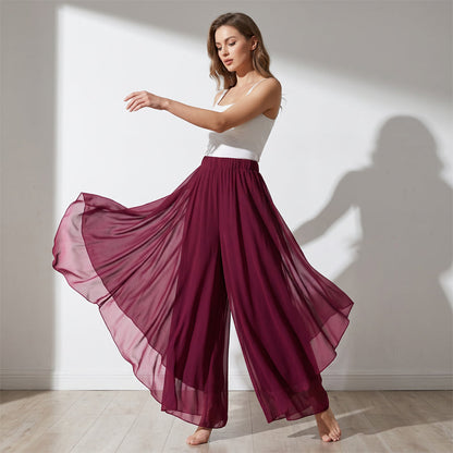 🎁2026 New Arrivals 50% OFF💥Women's Asymmetrical Chiffon Wide-Leg Pants
