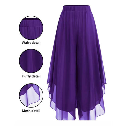 🎁2026 New Arrivals 50% OFF💥Women's Asymmetrical Chiffon Wide-Leg Pants