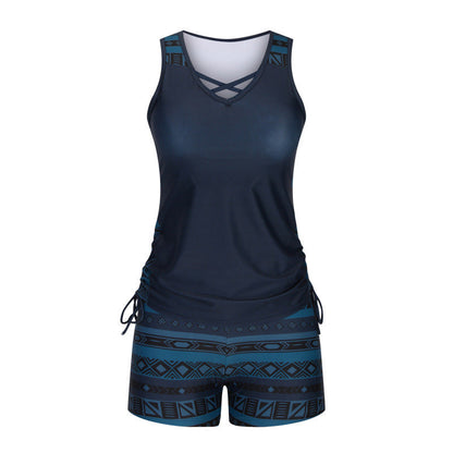 ⏰LAST DAY 60% OFF🌊Women's Tummy Control Tankini Set with Built-In Bra – Flattering Boho Swimwear with Shorts