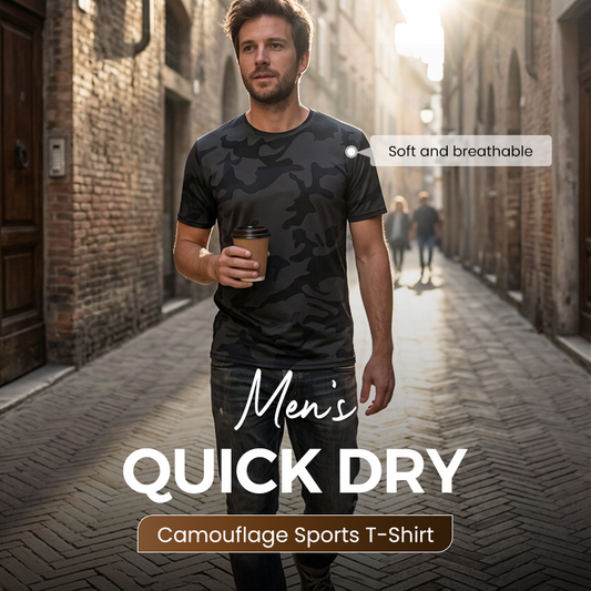 👕 50% OFF NOW! 🌿 Men's Quick Dry Camouflage Sports T-Shirt – Breathable & lightweight – Moisture-wicking, perfect for gym, running or outdoor activities 💪
