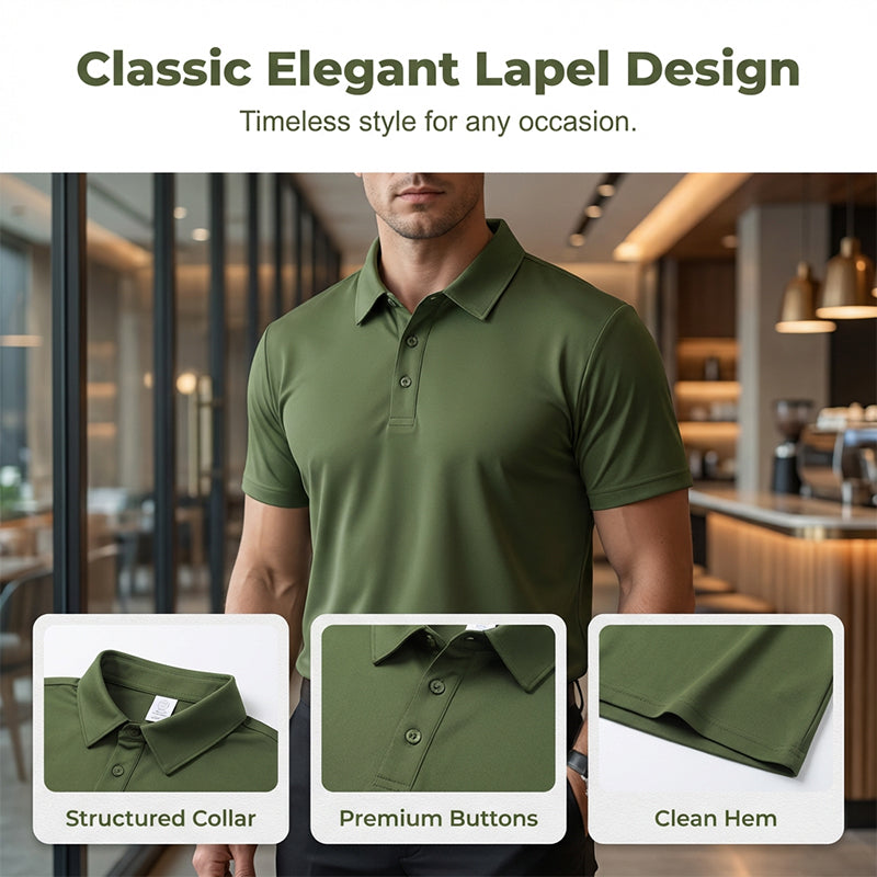 👕 50% OFF NOW! 🌬️ Men's Summer Breathable Collared T-Shirt – Cotton blend & lightweight – Relaxed fit, perfect for hot days or casual office – comfortable and polished ☀️✨