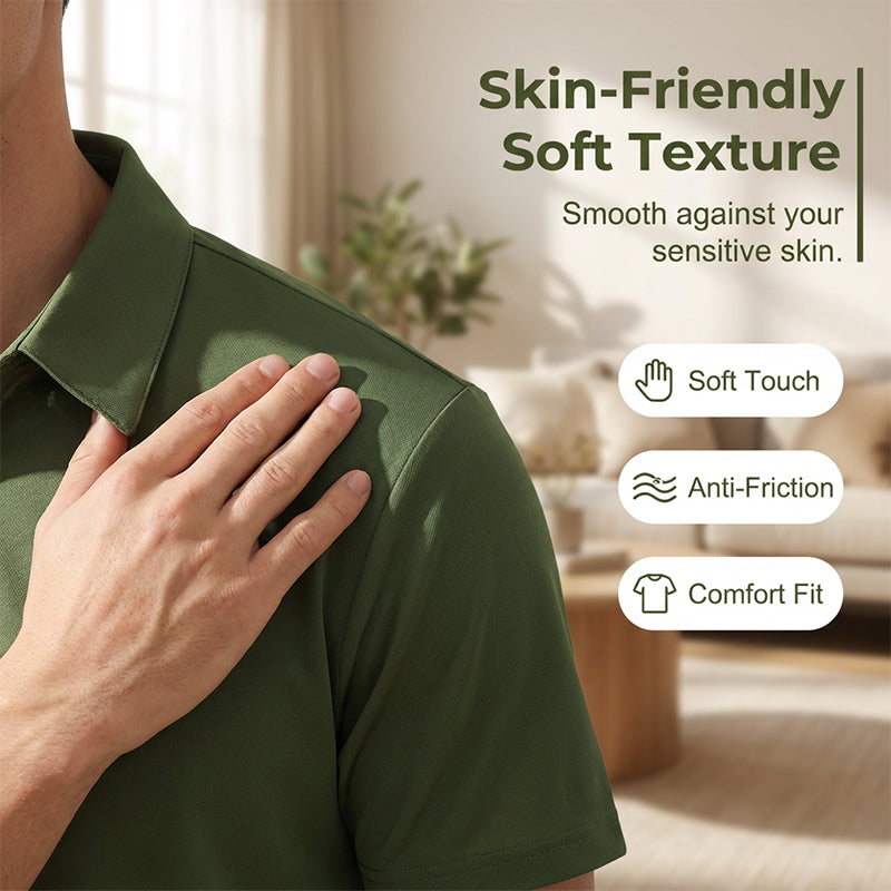 👕 50% OFF NOW! 🌬️ Men's Summer Breathable Collared T-Shirt – Cotton blend & lightweight – Relaxed fit, perfect for hot days or casual office – comfortable and polished ☀️✨